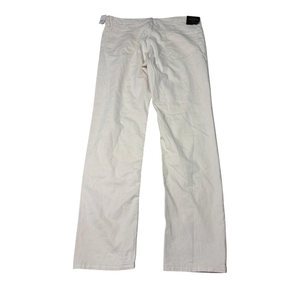 NWT Banana Republic Mens 33x30 Linen Blend Slim Fit 5-Pocket Pant Cream